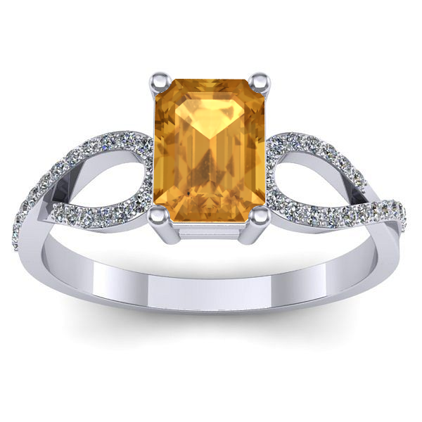 Inel de logodna cu citrin dreptunghiular