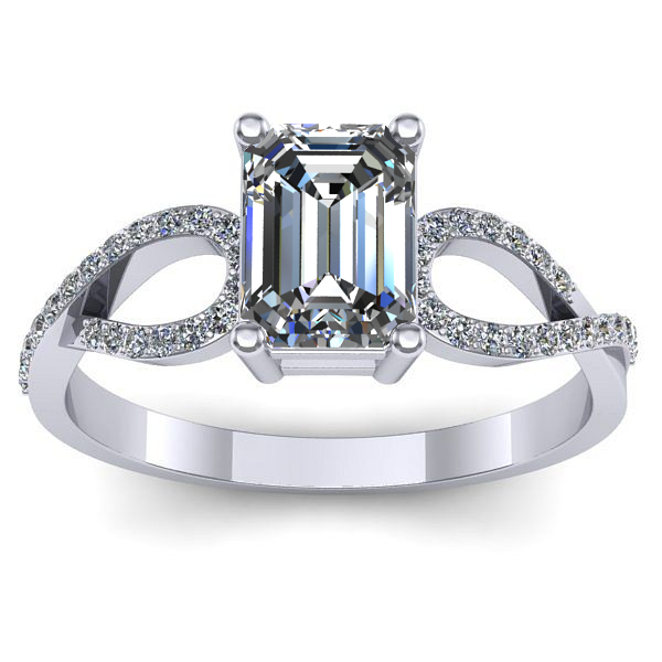 Inel de logodna cu diamant emerald cut