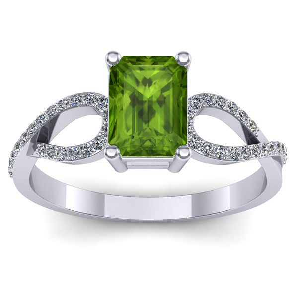 Inel logodna cu peridot dreptunghiular