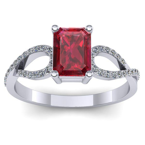 Inel cu rubin dreptunghiular