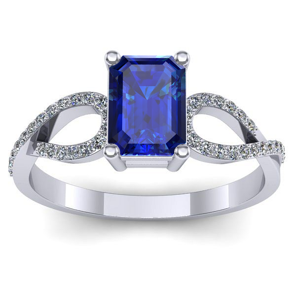 Inel cu safir dreptunghiular