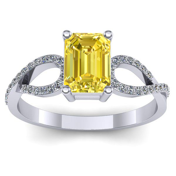 Inel cu safir galben dreptunghiular