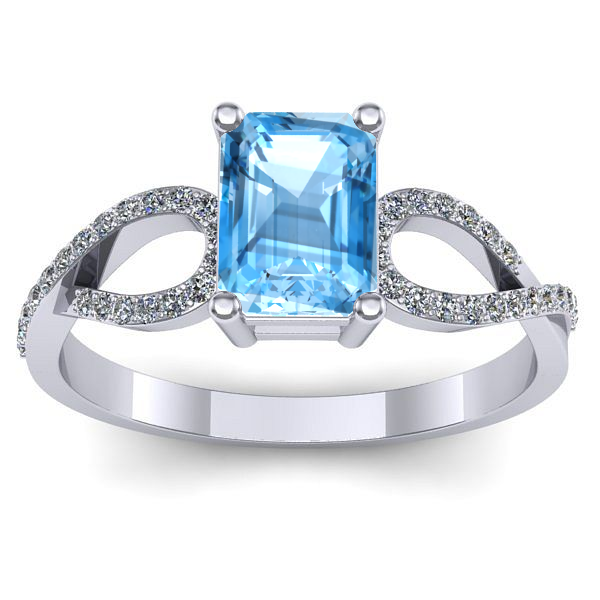 Inel de logodna cu topaz blue dreptunghiular