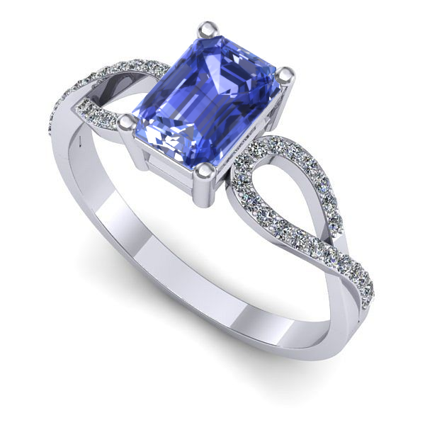 Inel din aur alb cu tanzanit