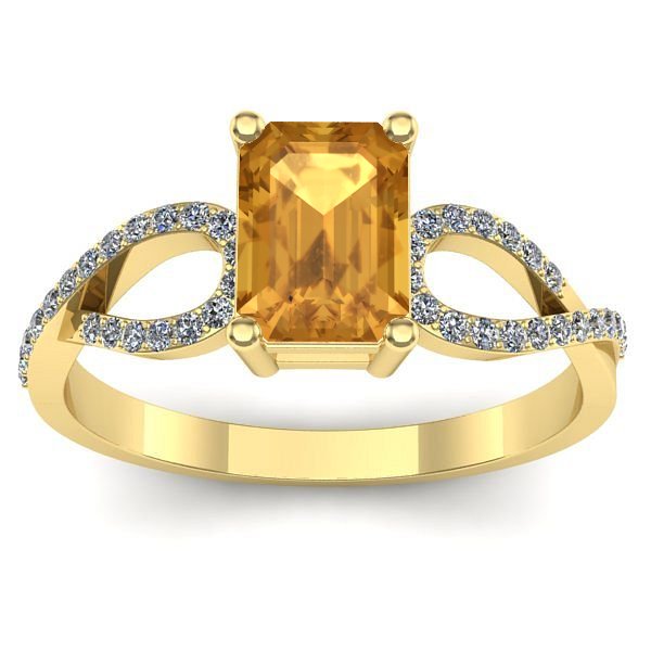 Inel de logodna cu citrin dreptunghiular