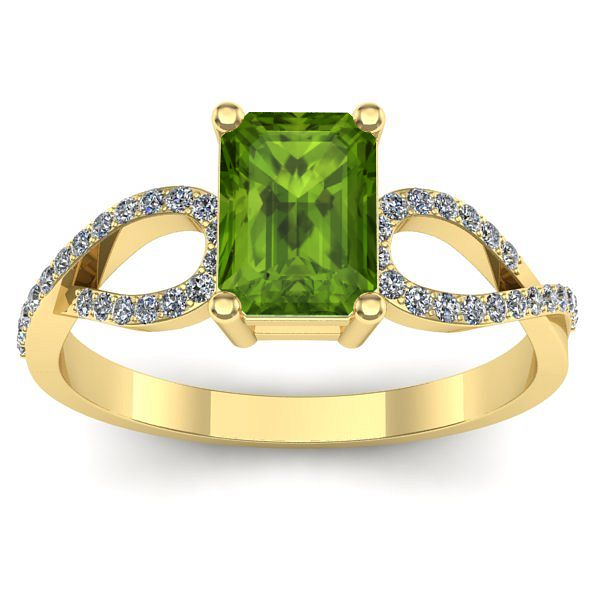 Inel logodna cu peridot dreptunghiular