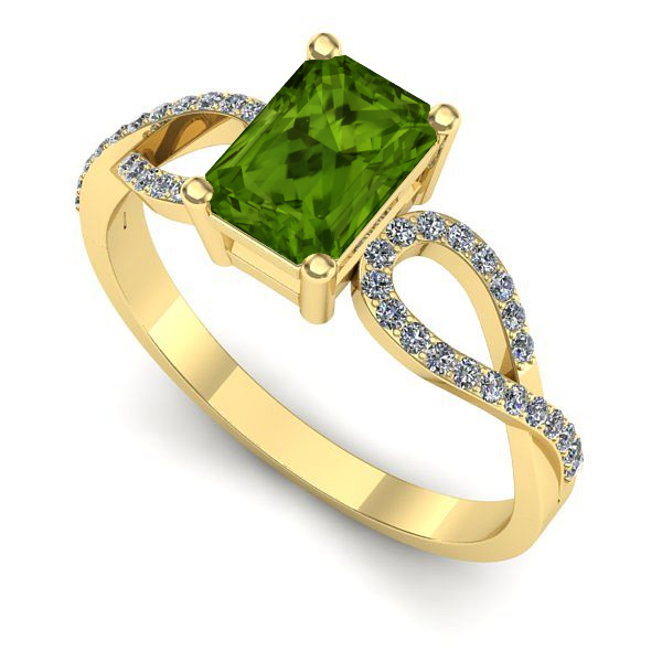 Inel de logodna din aur galben cu peridot