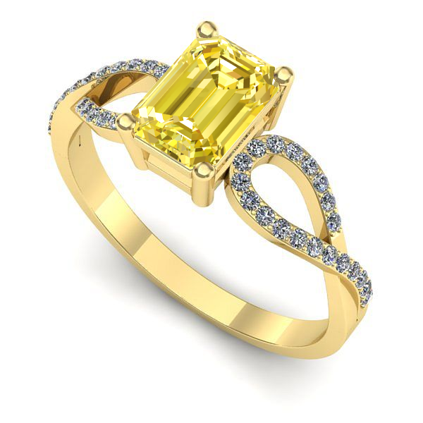 Inel de logodna din aur galben cu safir galben