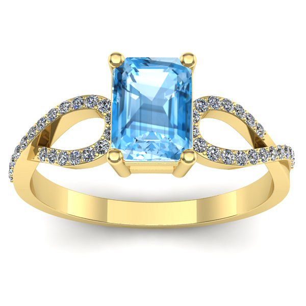 Inel logodna cu topaz blue dreptunghiular