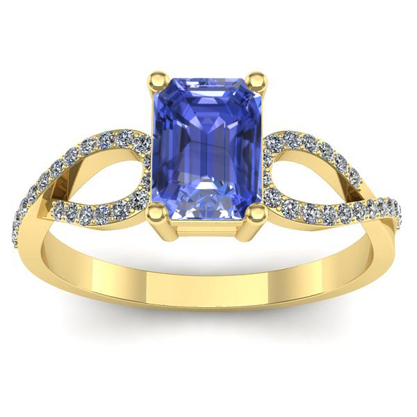 Inel cu tanzanit dreptunghiular