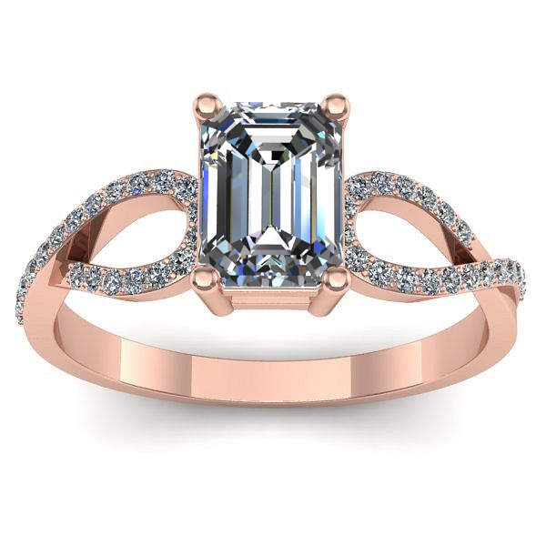 Inel de logodna cu diamant emerald cut