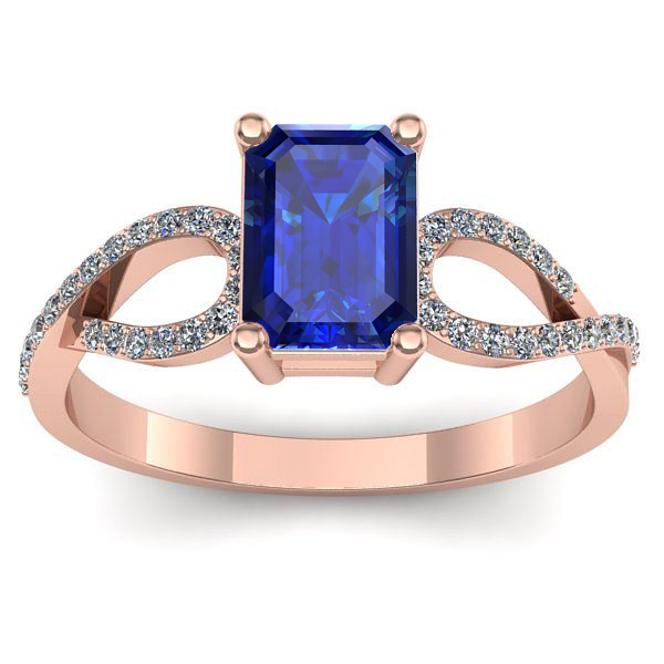 Inel de logodna cu safir dreptunghiular