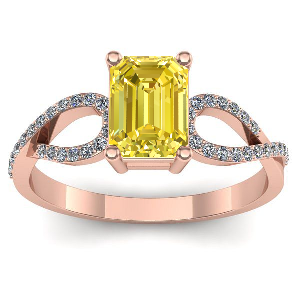 Inel cu safir galben dreptunghiular