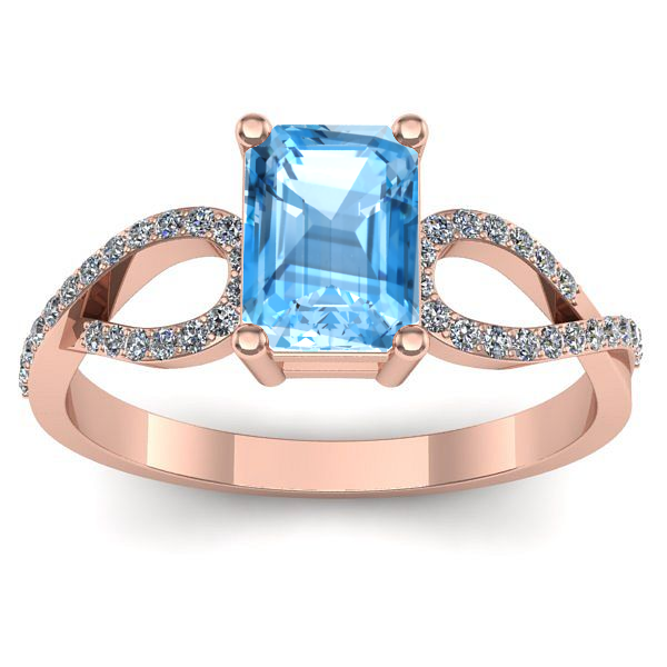 Inel logodna cu topaz blue dreptunghiular