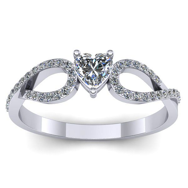 Inel de logodna cu diamant inima