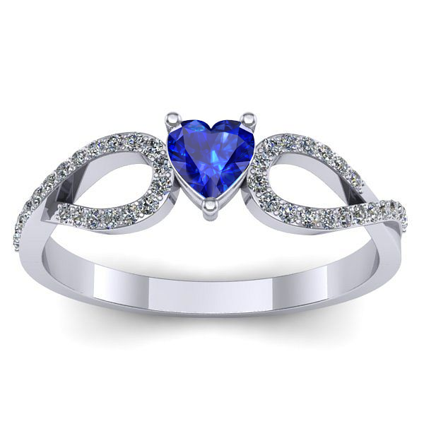 Inel de logodna cu safir inima