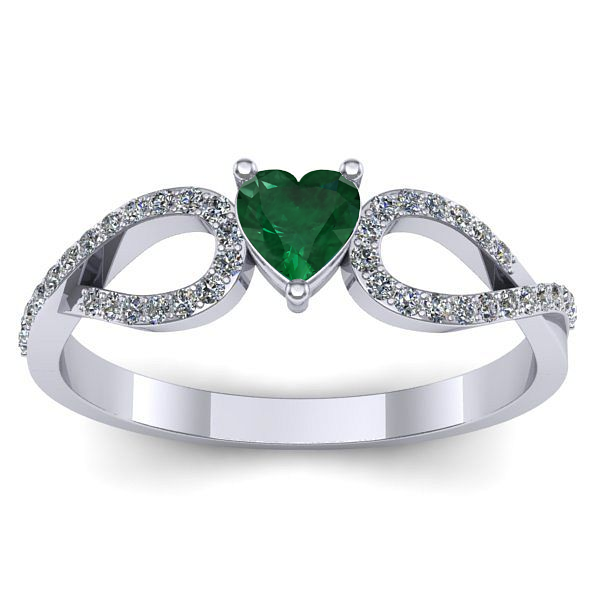 Inel cu smarald inima