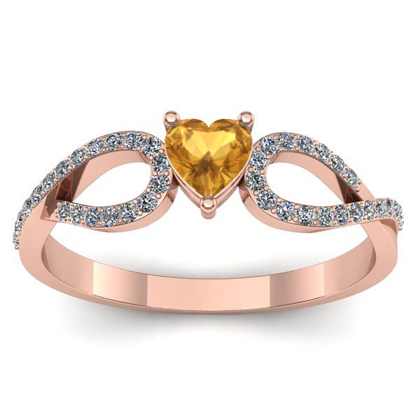 Inel de logodna cu citrin inima