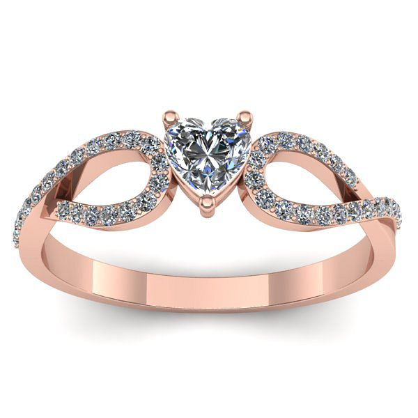 Inel de logodna cu diamant inima