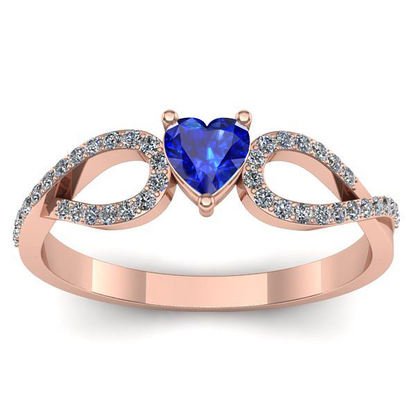 Inel logodna cu safir inima