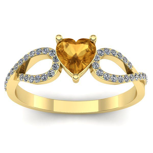 Inel cu citrin inima