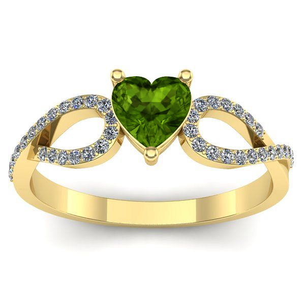 Inel cu peridot inima
