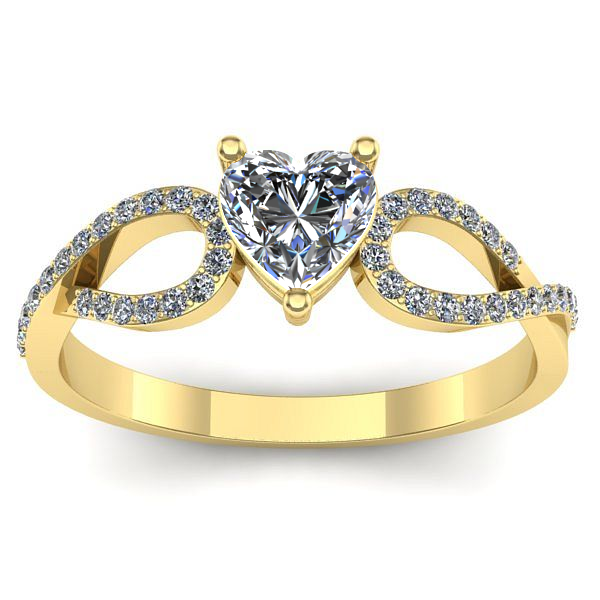 Inel de logodna cu safir alb inima