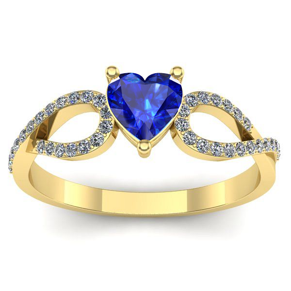 Inel cu safir inima