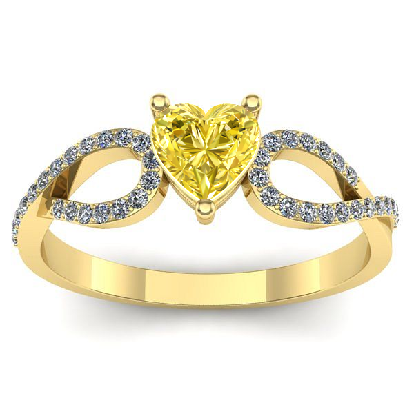 Inel de logodna cu safir galben inima