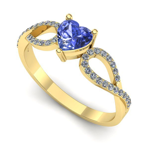 Inel din aur galben cu tanzanit