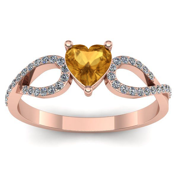 Inel de logodna cu citrin inima