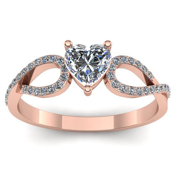 Inel cu safir alb inima