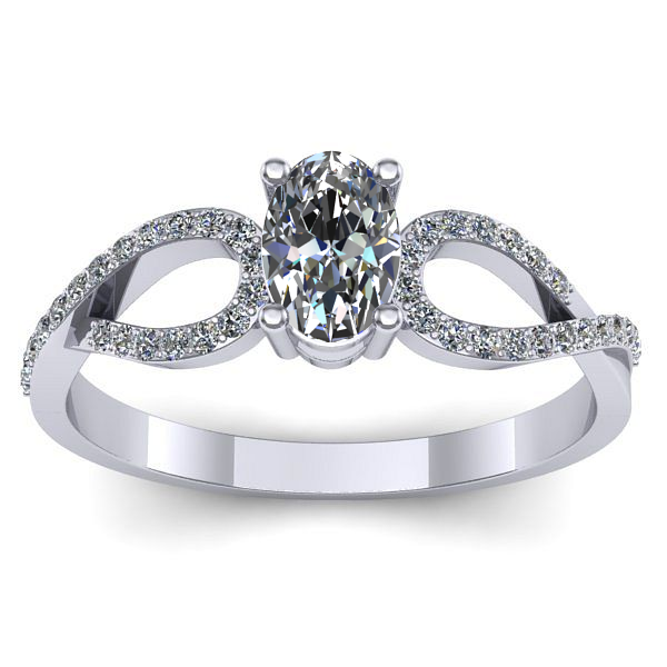 Inel de logodna cu diamant natural oval