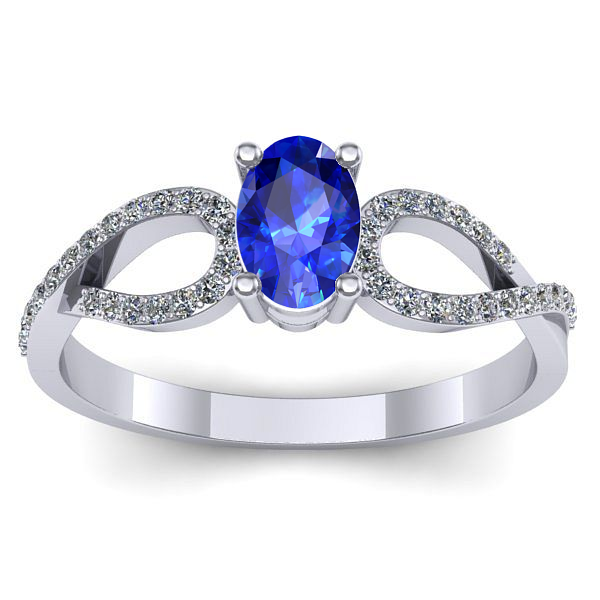 Inel de logodna cu safir oval