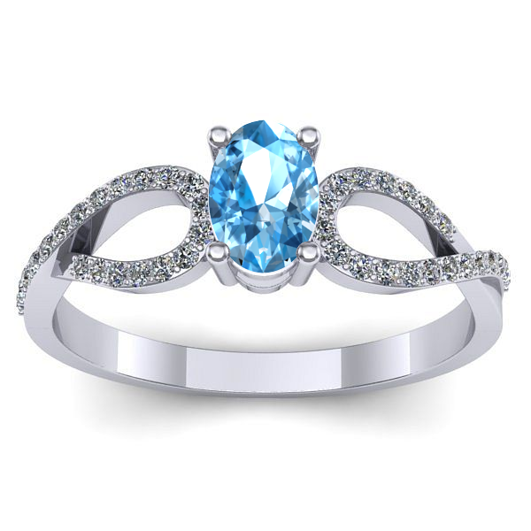 Inel cu topaz blue oval