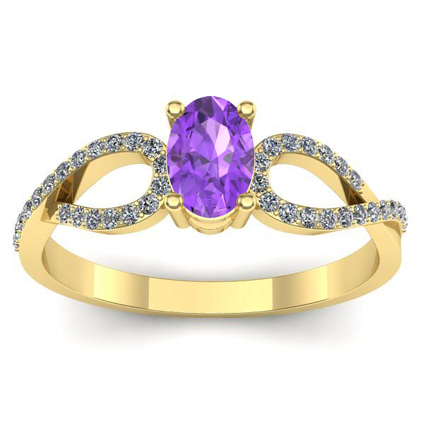 Inel cu ametist oval