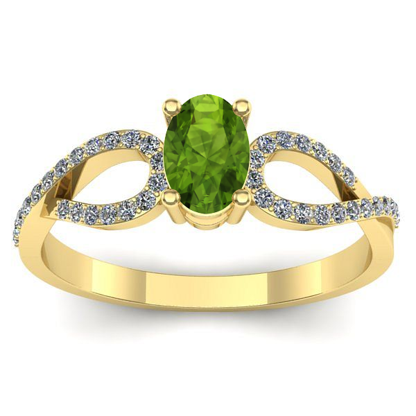 Inel logodna cu peridot oval