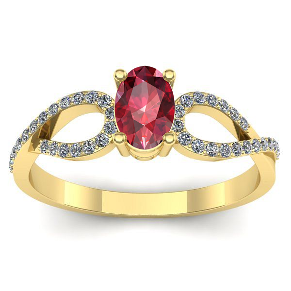 Inel cu rubin oval