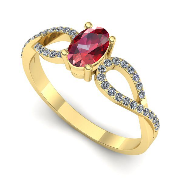 Inel din aur galben cu rubin