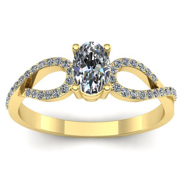 Inel cu safir alb oval