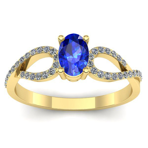 Inel de logodna cu safir oval