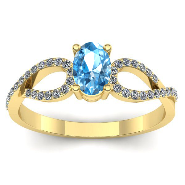 Inel cu topaz blue oval