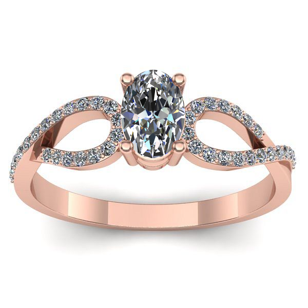 Inel de logodna cu diamant natural oval