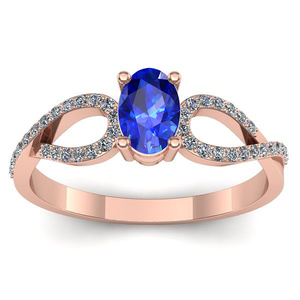 Inel de logodna cu safir oval