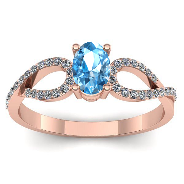 Inel logodna cu topaz blue oval