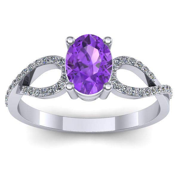 Inel cu ametist oval