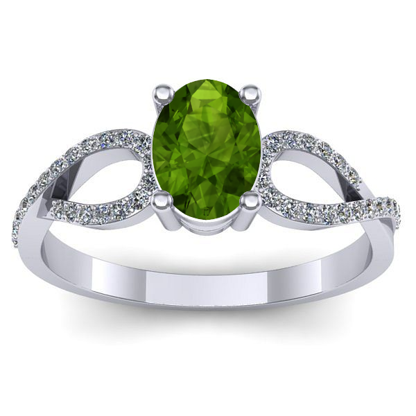 Inel logodna cu peridot oval