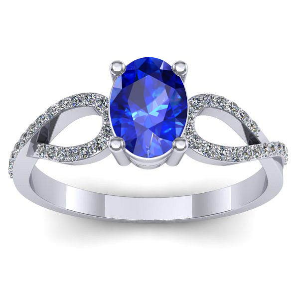 Inel logodna cu safir oval