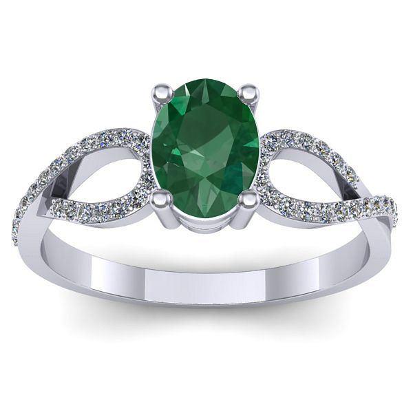 Inel cu smarald oval