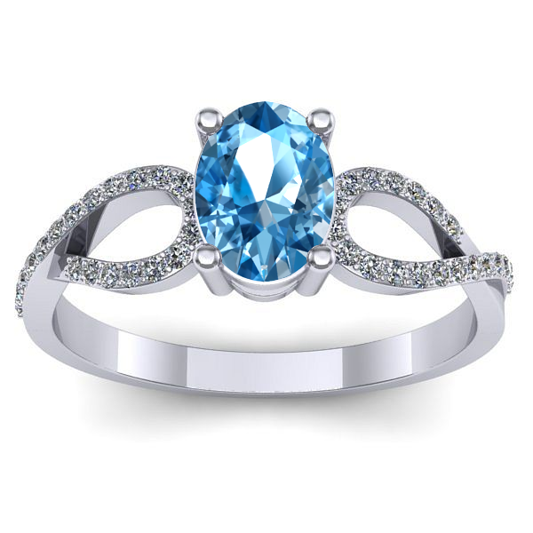 Inel de logodna cu topaz blue oval
